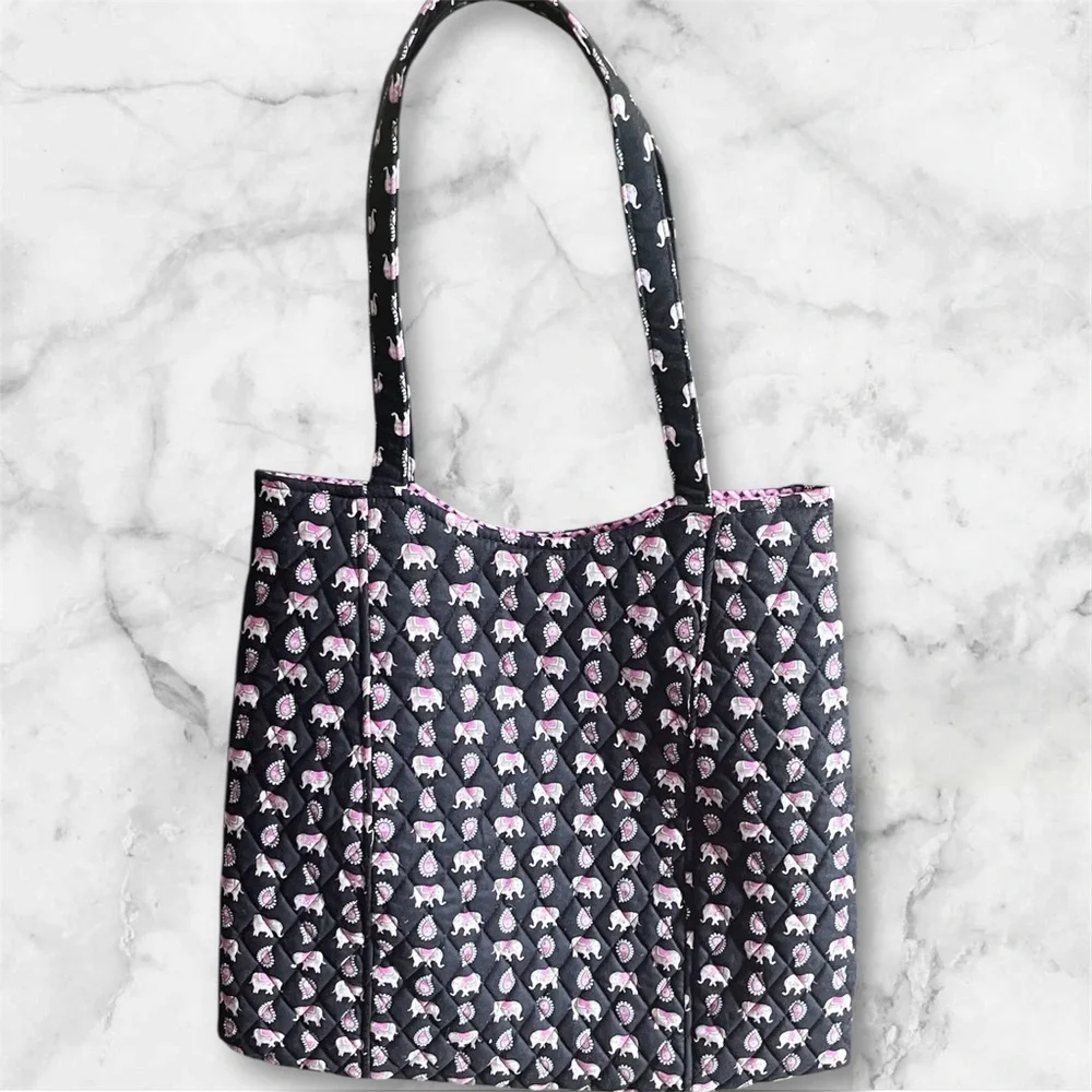 Vera Bradley Elephant Print Tote Bag Purse - Picture 3 of 5